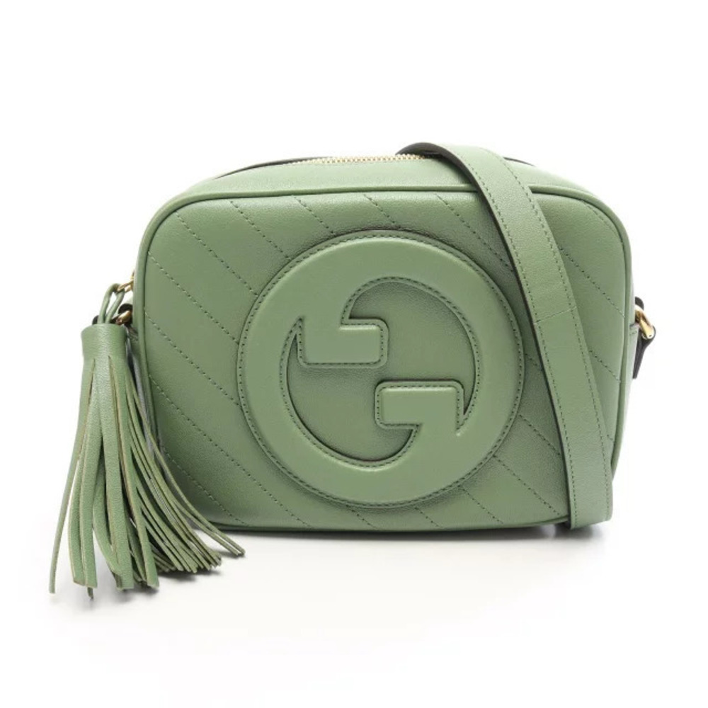 Gucci Blondie Leather Shoulder Bag Green